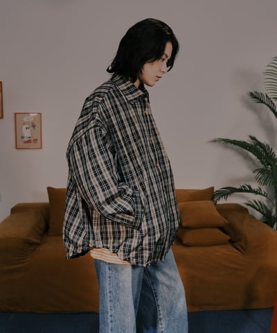 給你一點養份 格紋鋪棉襯衫12