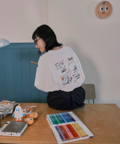 哪裡跌倒哪裡躺 長袖tee 白12