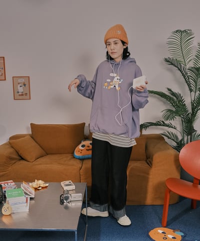 桔利小標 桔色毛帽24