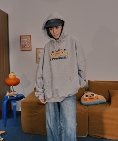 綻放的桔利 刷毛帽tee14