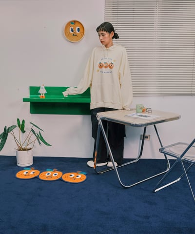 桔利好朋友 連帽tee / 米白4