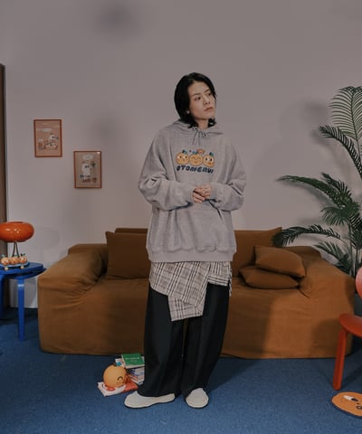 小標皺皺格紋襯衫 / 黑白格21