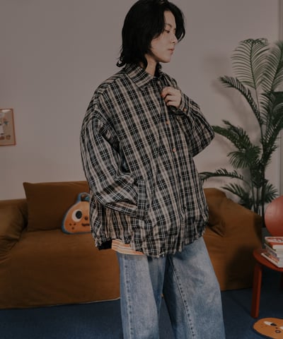 給你一點養份 格紋鋪棉襯衫13