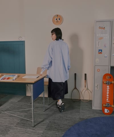 桔利小標 寬版條紋襯衫16