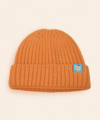 桔利小標 桔色毛帽25