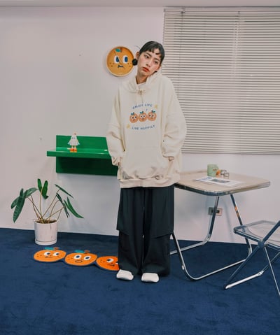 桔利好朋友 連帽tee / 米白6