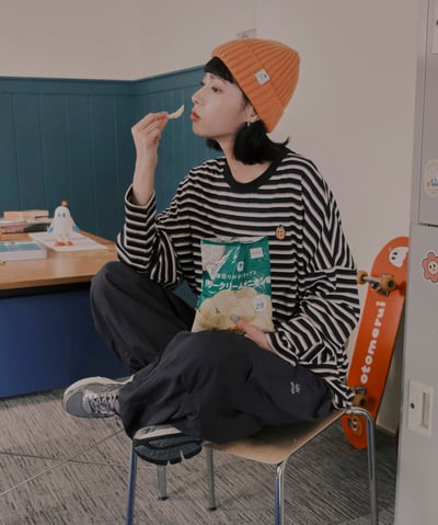 桔利小標 桔色毛帽12