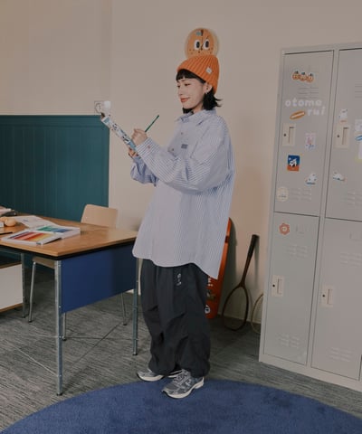 桔利小標 寬版條紋襯衫10