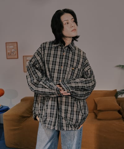 給你一點養份 格紋鋪棉襯衫11