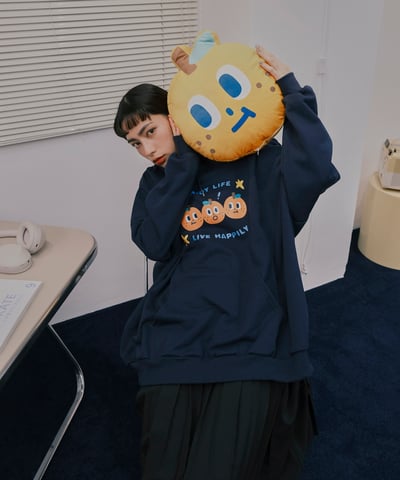 桔利好朋友 連帽tee / 深藍9