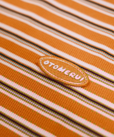 otomerui 刺繡條紋tee - 桔2