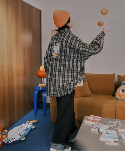 給你一點養份 格紋鋪棉襯衫15