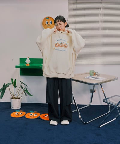 桔利好朋友 連帽tee / 米白5