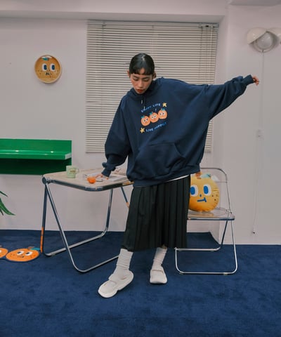 桔利好朋友 連帽tee / 深藍6