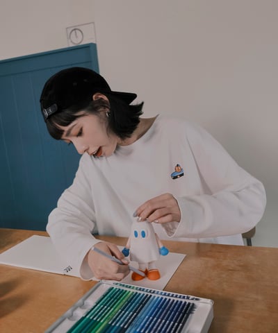 哪裡跌倒哪裡躺 長袖tee 白13