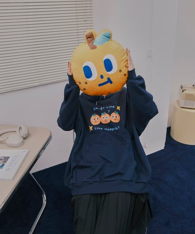 桔利好朋友 連帽tee / 深藍4