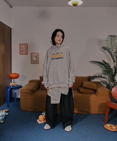 小標皺皺格紋襯衫 / 黑白格22