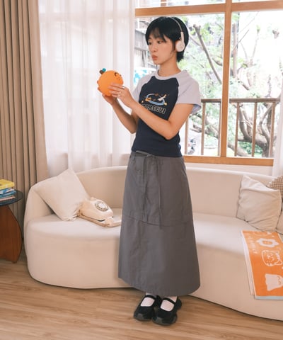 桔利宇宙 拉克蘭袖短tee 藍6
