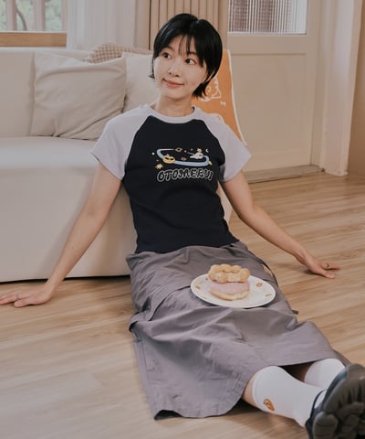 桔利宇宙 拉克蘭袖短tee 藍2