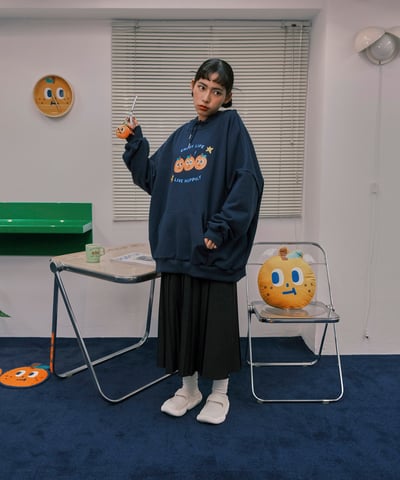 桔利好朋友 連帽tee / 深藍7