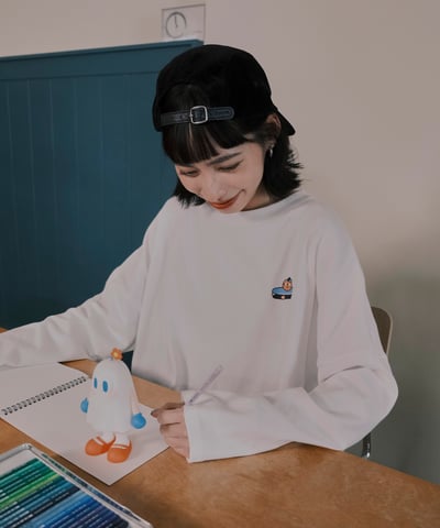 哪裡跌倒哪裡躺 長袖tee 白14