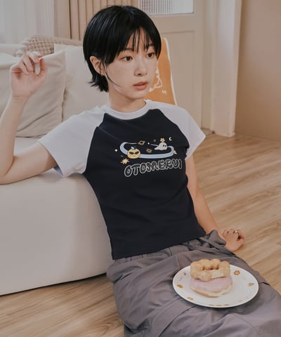 桔利宇宙 拉克蘭袖短tee 藍9