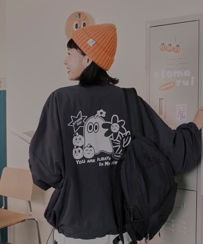 桔利小標 桔色毛帽6