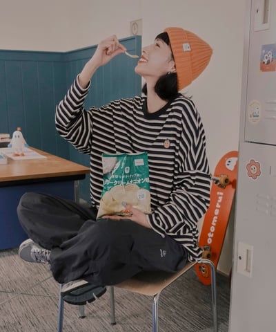 桔利小標 桔色毛帽11