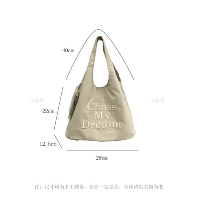 韓國同款清新馬卡龍 休閒百搭刺繡字母布袋8