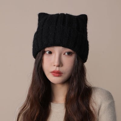 保暖軟萌顯臉小貓耳帽3