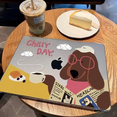 Chilly day悠閒冷冷天臘腸狗MAC蘋果筆電保護殼1