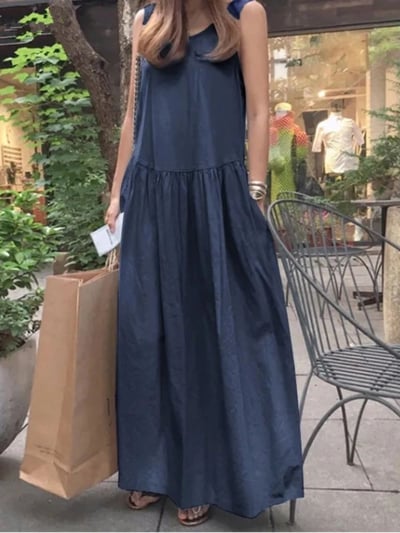 韓系氣質背心長洋裝4