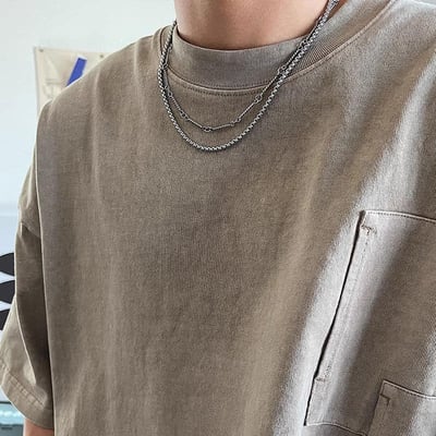 潮男必備雙層鈦鋼8字鏈項鍊3