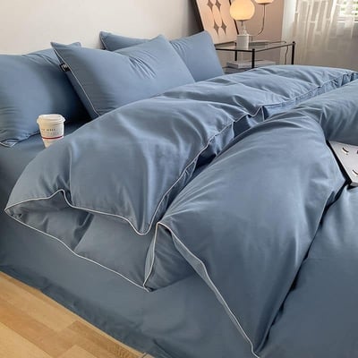 適合男士系列 純色長絨棉4件床包件套2