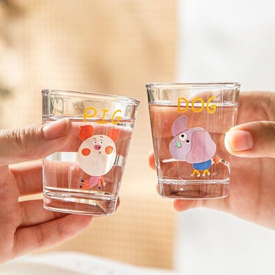 可愛12生肖卡通玻璃小酒杯 微醺公主風燒酒杯套裝50ml2