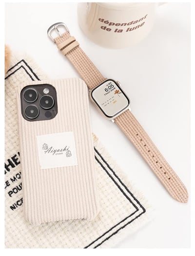 華夫格絨面簡約氛圍感Apple watch錶帶6