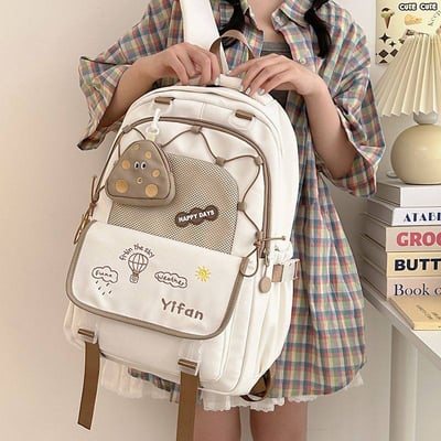 新款高顏值可愛雙肩書包 大容量減壓背包送同款萌系零錢包12