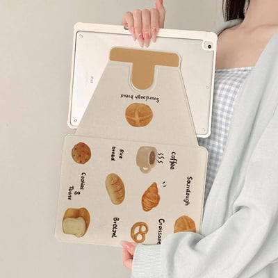 咖啡牛角麵包大集合 360°旋轉 iPad 保護套5