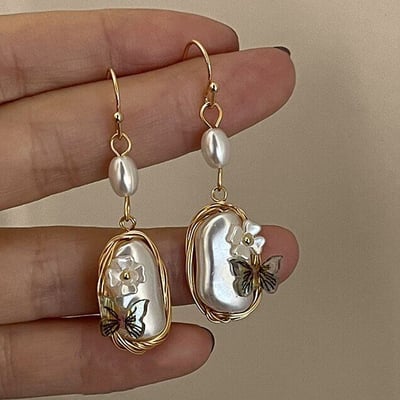 秋日復古小眾設計 冷淡高級感不對稱耳環4對組6