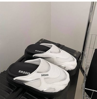 日系小眾機能風厚底包頭半拖鞋7