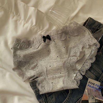 法式蝴蝶結復古風蕾絲內褲4