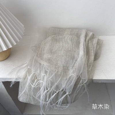 日系手工流蘇三層真絲披肩  晨霧水霧感薄紗圍巾8