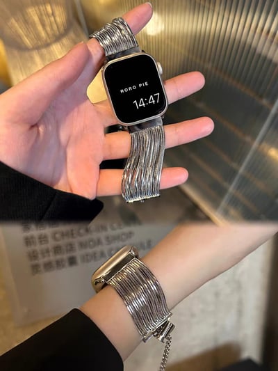 流蘇設計感金屬蘋果錶帶4