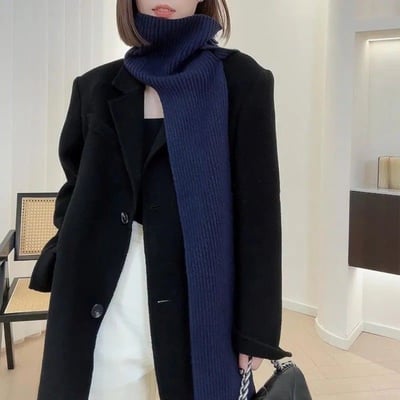 不只是圍巾 多用途針織掛脖披肩 條紋針織掛脖圍巾3