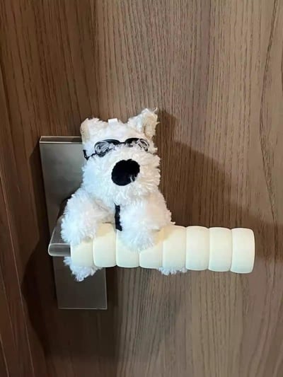 西高地小狗房門把手裝飾套保護套2