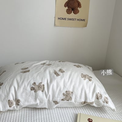 韓系ins風全棉水洗枕套6