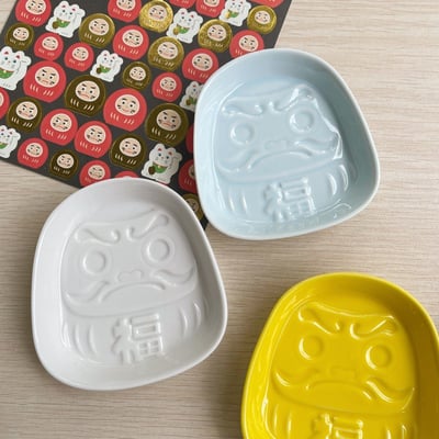 日式招福達摩陶瓷醬料碟 可愛浮雕小碟芥末醬油碟4