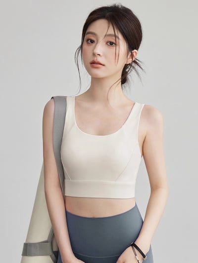 固定胸墊高彈舒適 交叉美背運動內衣5