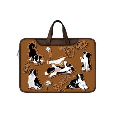 我愛邊牧 可愛牧羊犬拼貼風多功能旅行電腦包1