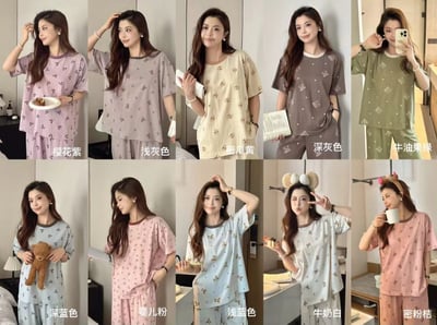 夏日涼感舒適雪花棉精靈睡衣 高級感透氣居家套裝1